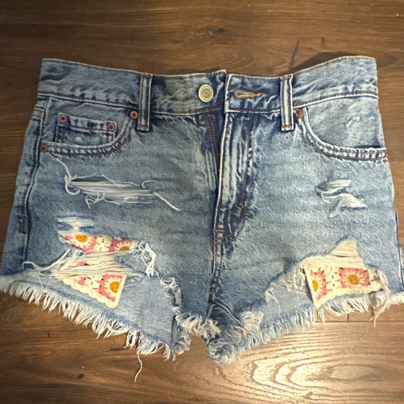 Aéropostale Pants - Aéropostale Vintage High Rise Shorty Cut Off Denim Shorts Blue 2 Light Wash